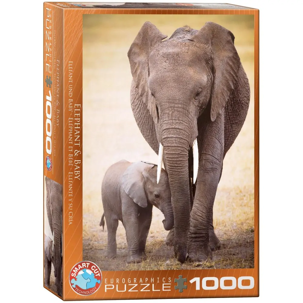 Slon a mládě - Puzzle Eurographics 1000