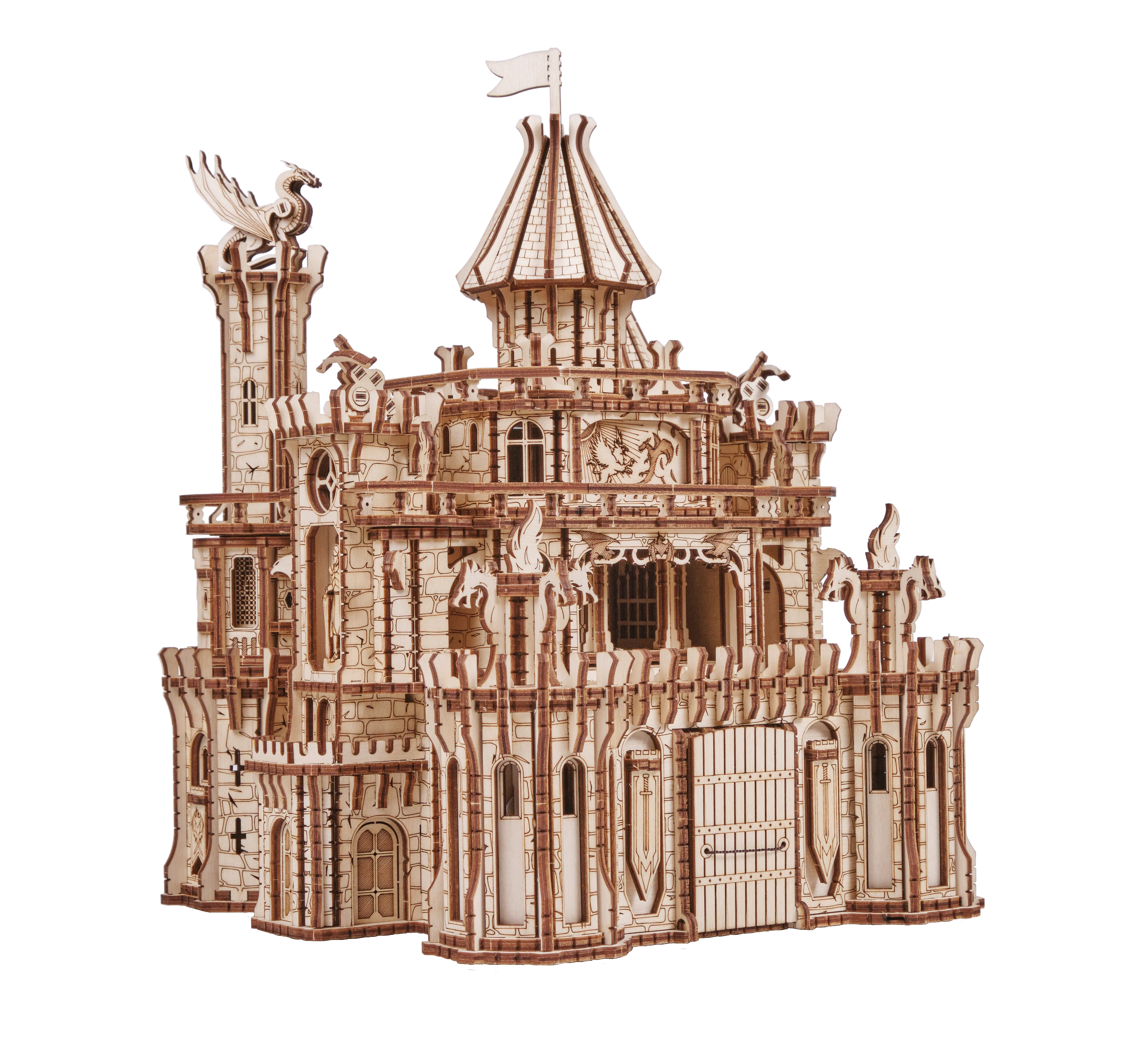 Wood Trick "Dračí hrad" - 3D dřevěné mechanické puzzle