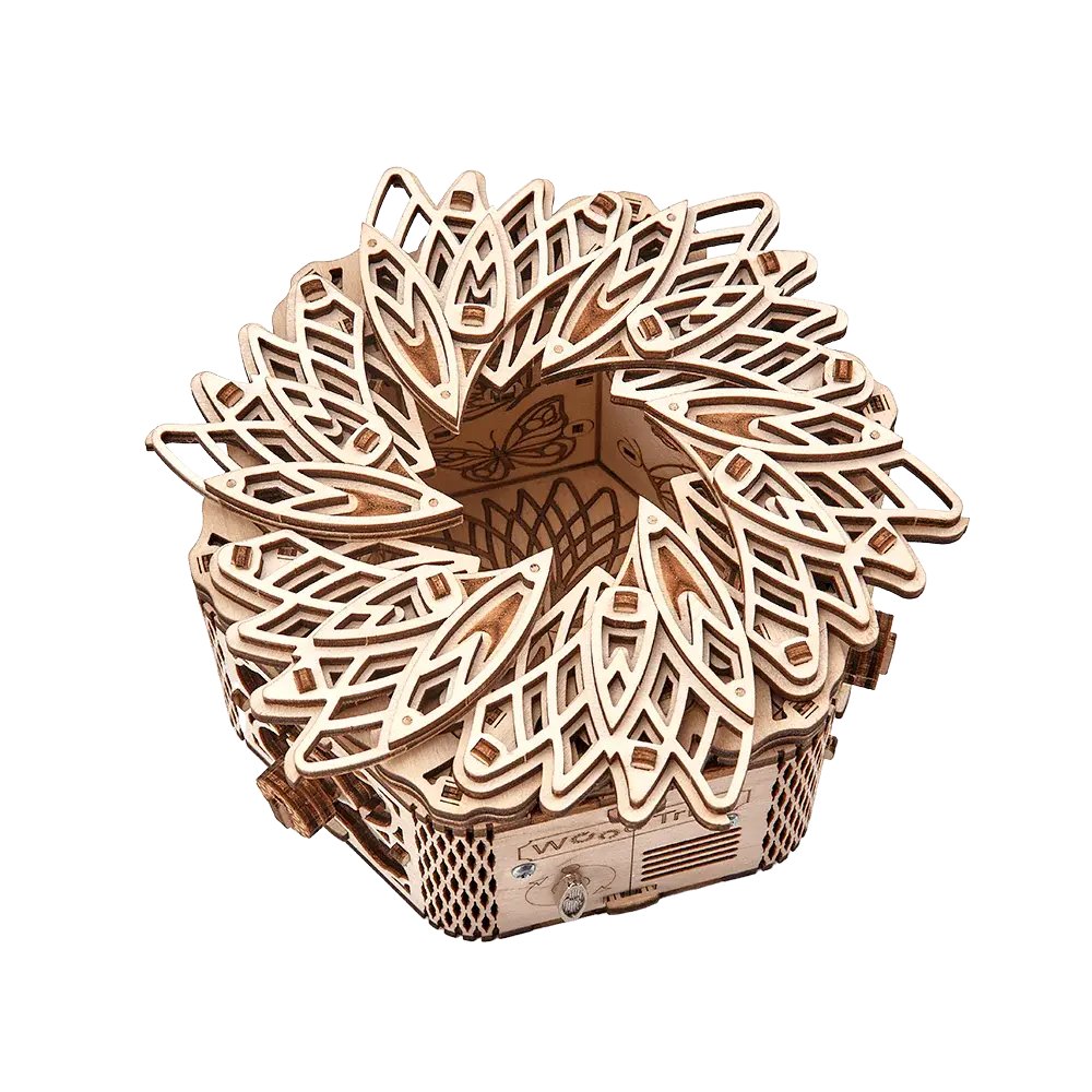 Wood Trick "Tajemná květina" - 3D dřevěné mechanické puzzle