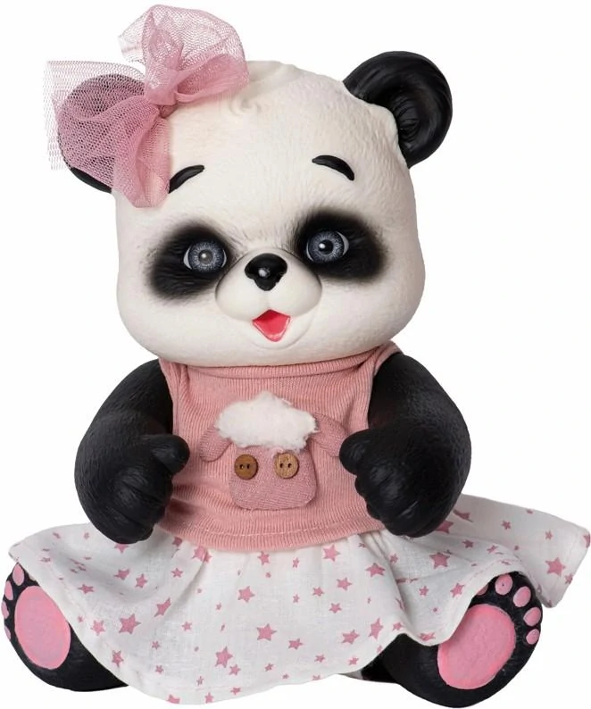 Medvídek panda Rebeca v halence s kapucou od RosaToys