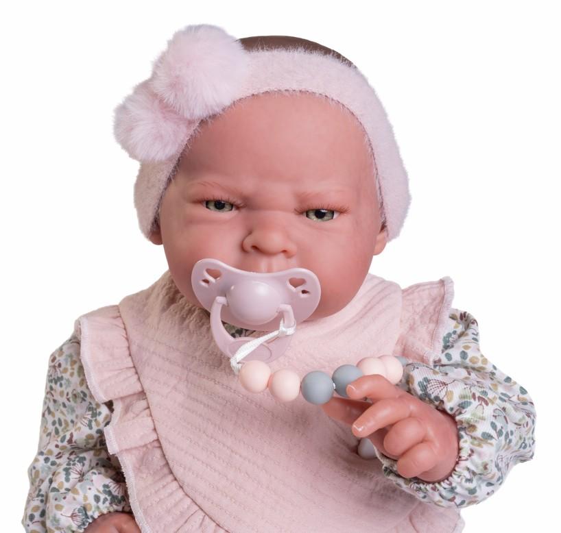 Reborn miminko - Sweet Reborn Lea s růžovým bryndáčkem od Antonio Juan ze Španělska