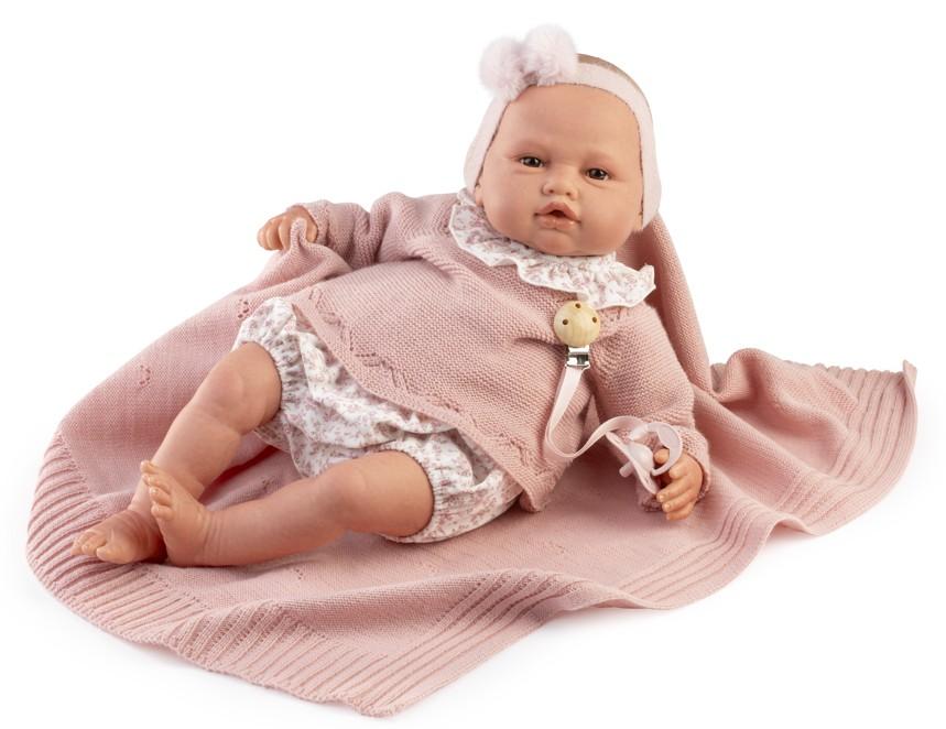 Reborn miminko holčička s růžovou dečkou od Antonio Juan