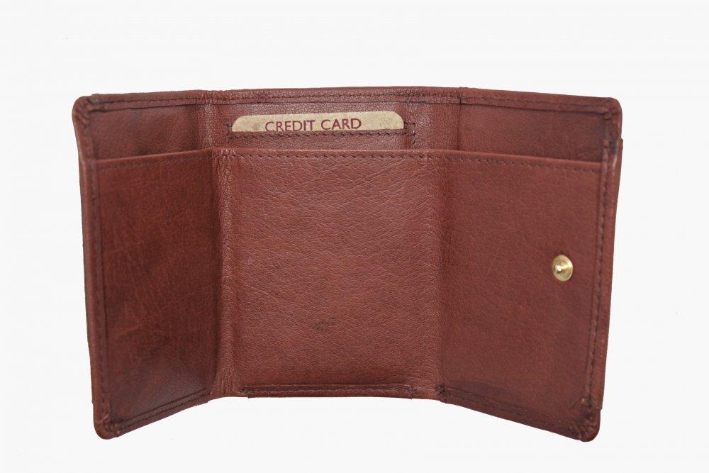 Unisex hnědá kožená mini peněženka - LAGEN