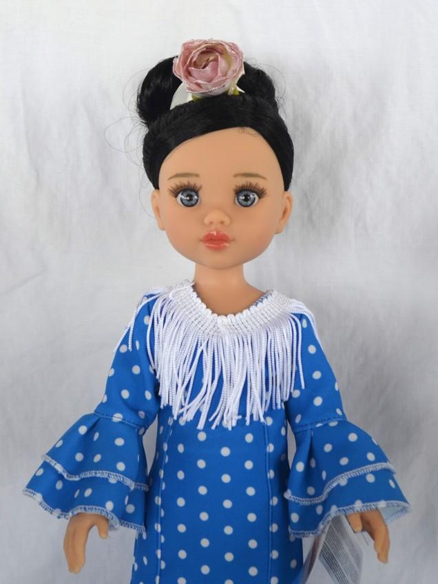 Paola Reina – realistická panenka tanečnice flamenca Carol s modrými šaty