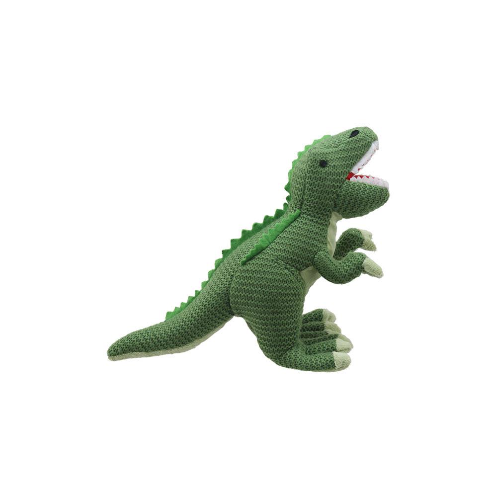 Wilberry – pletený plyšový dinosaurus – T-Rex zelený