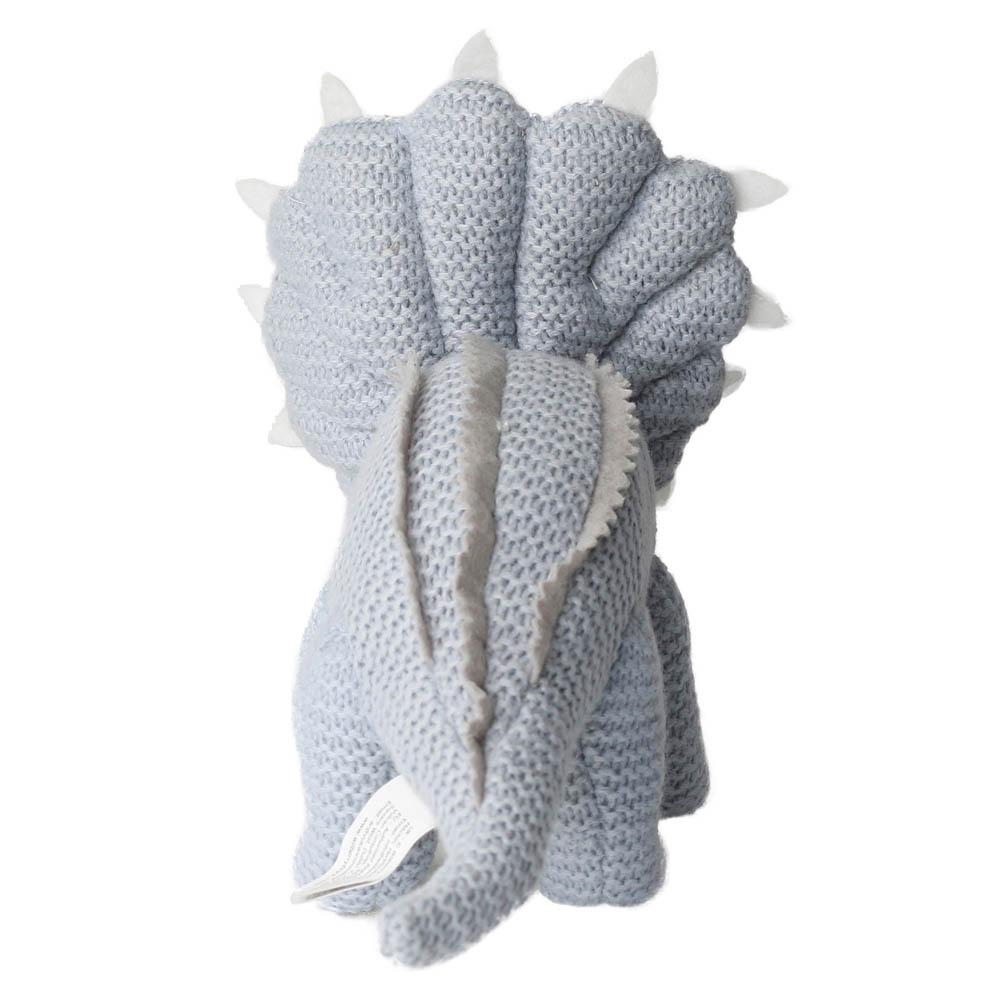 Wilberry – pletený plyšový dinosaurus – Triceratops světle modrý