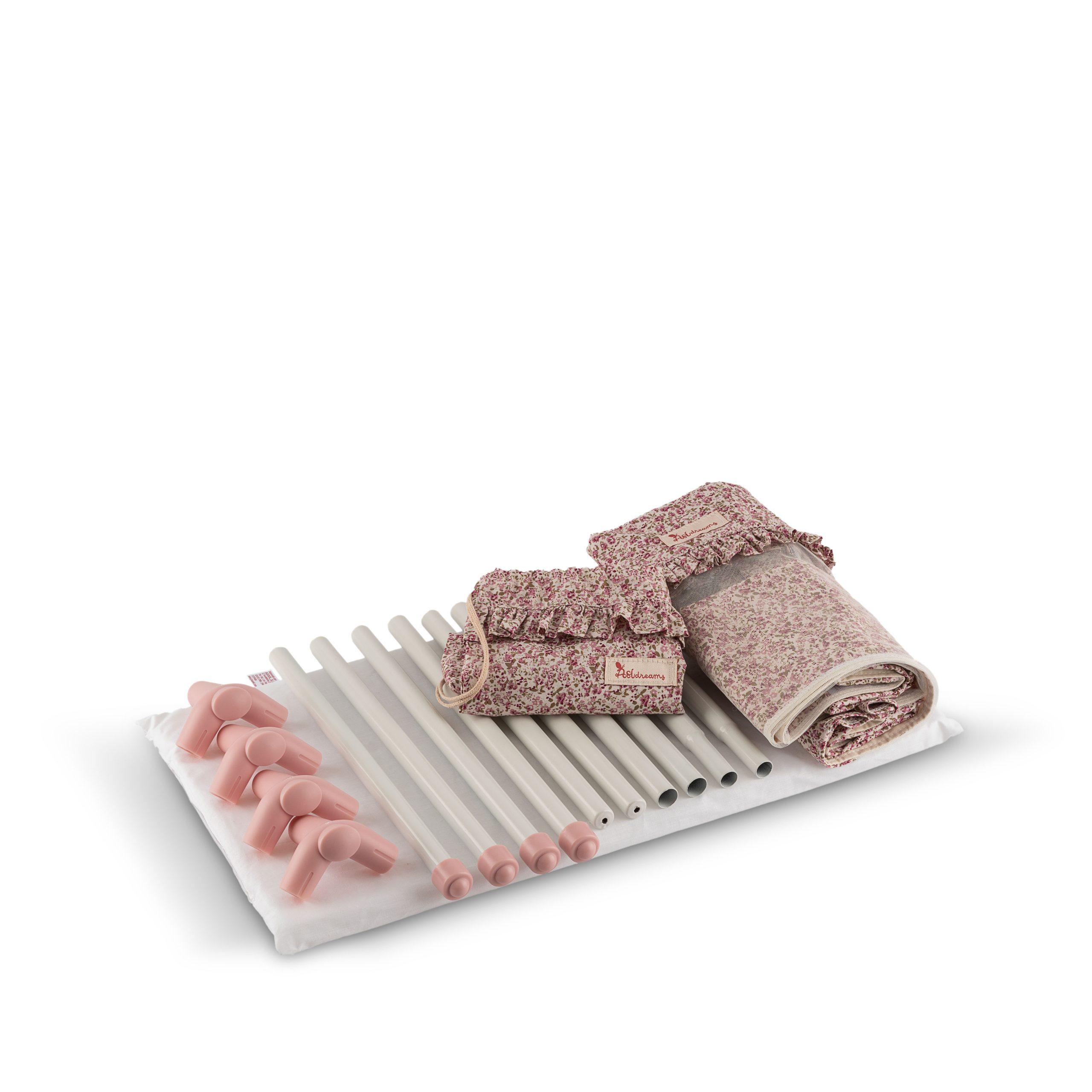 ASIVIL – cestovní postýlka pro panenky, kolekce Martina, květinová