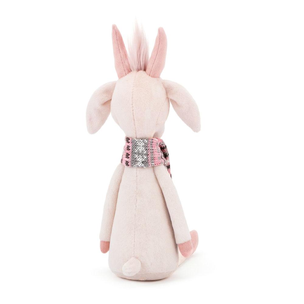Orange Toys – plyšová koza Lily s pletenou růžovo-šedou šálou 20 cm