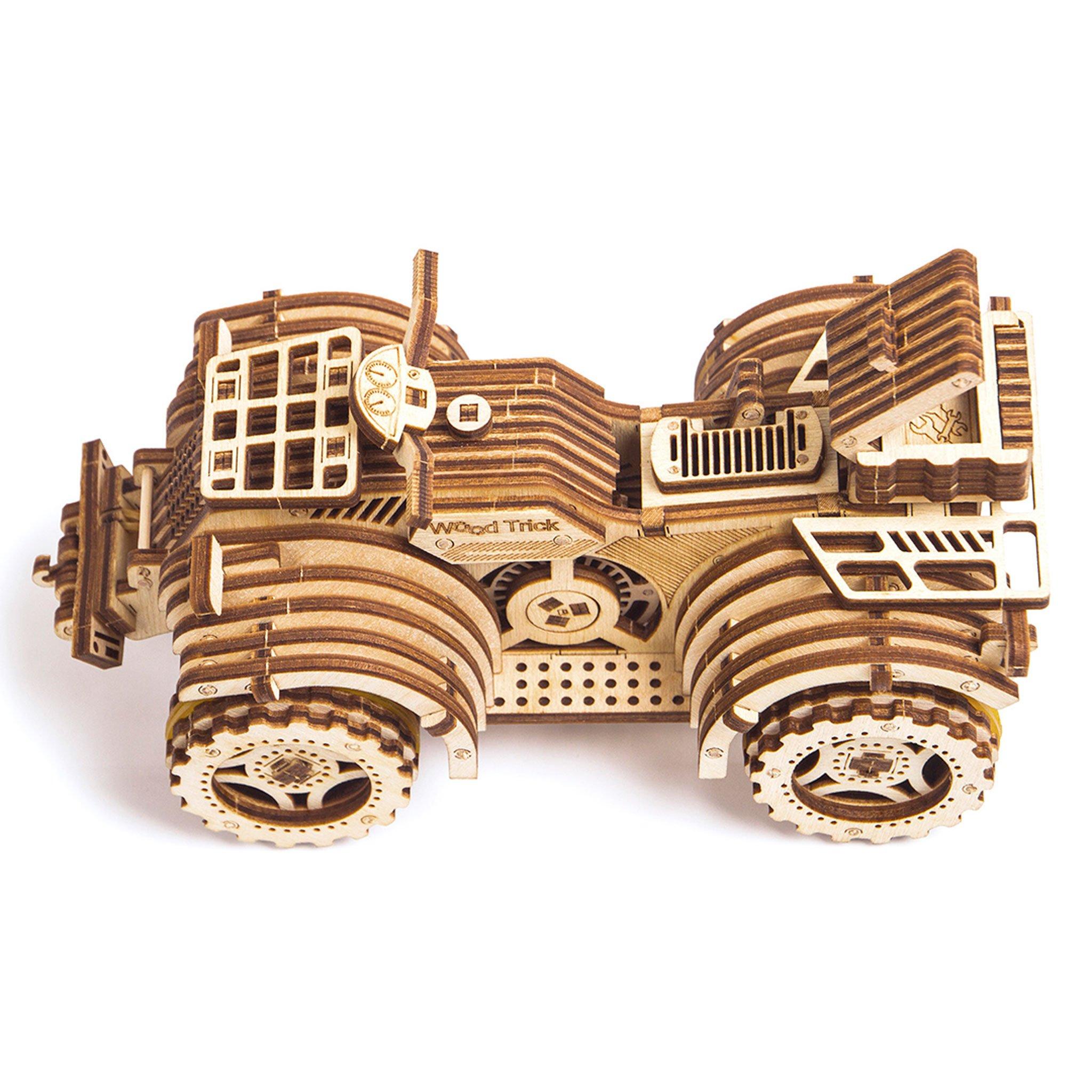 Wood Trick  "Čtyřkolka" - 3D dřevěné mechanické puzzle 