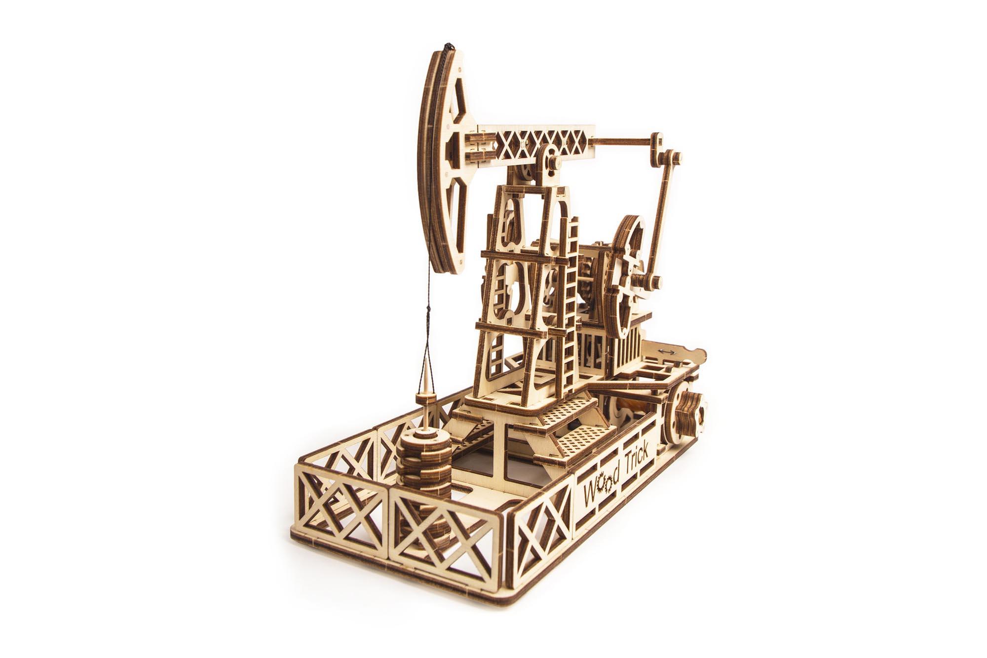 Wood Trick "Ropný jeřáb" - 3D dřevěné mechanické puzzle