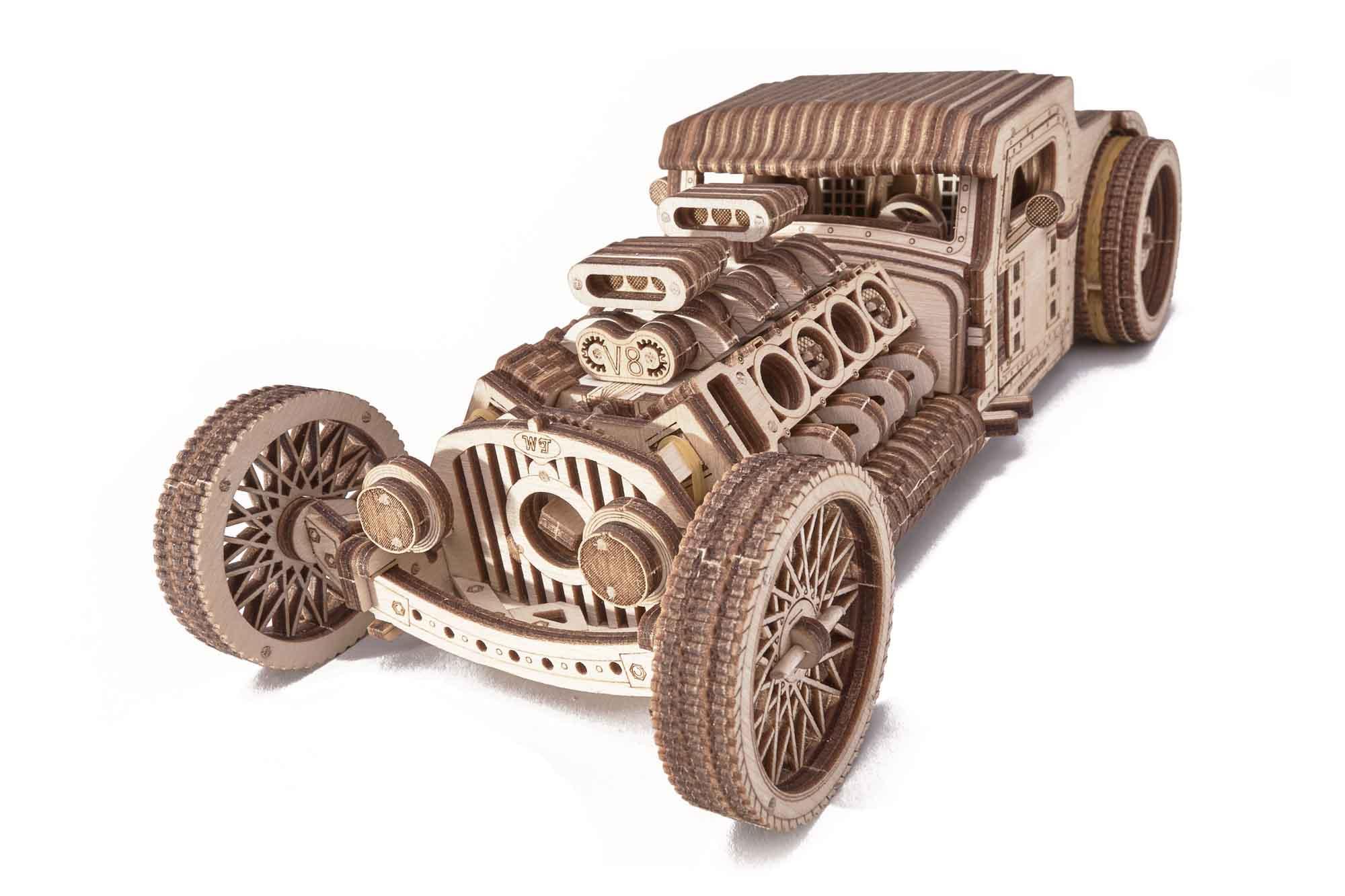 Wood Trick  "Hot Rod" - 3D dřevěné mechanické puzzle 