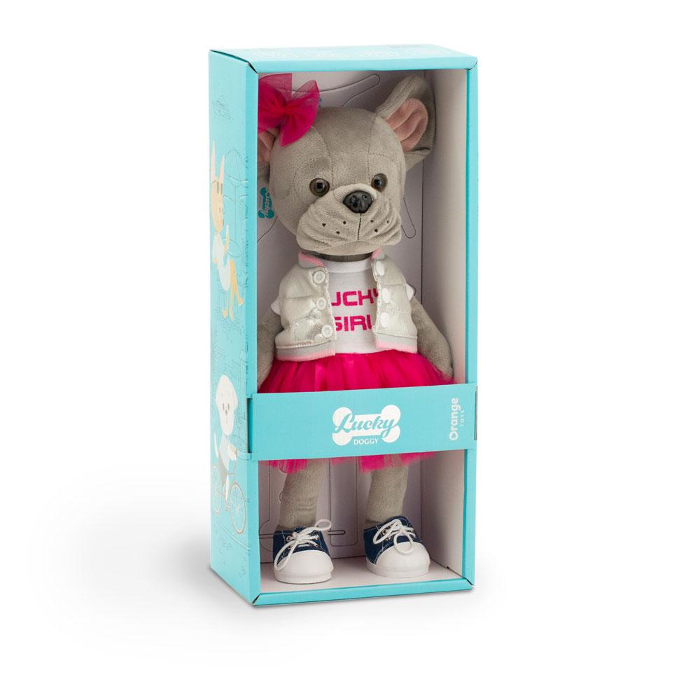 Betsy - šedá buldočí slečna v růžové sukýnce s tělíčkem s kostřičkou od firmy ORANGE TOYS