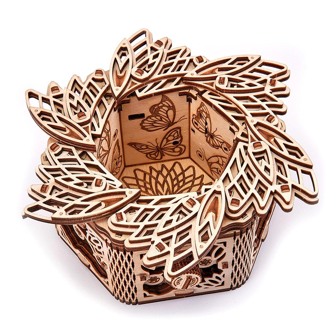 Wood Trick "Tajemný květ" - 3D dřevěné mechanické puzzle