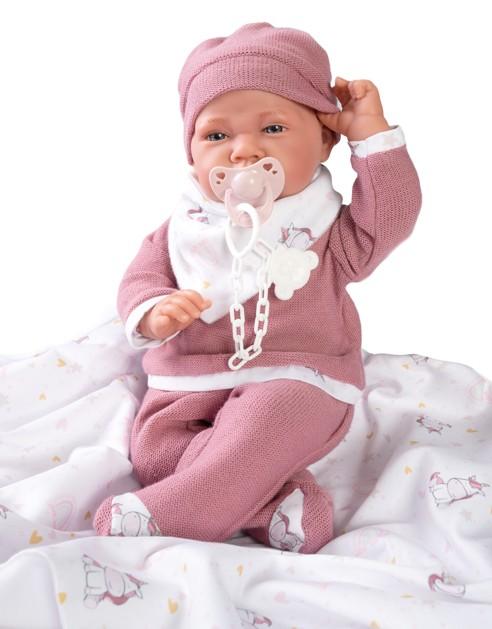 Realistické miminko - holčička na dečce s jednorožci  od Antonio Juan