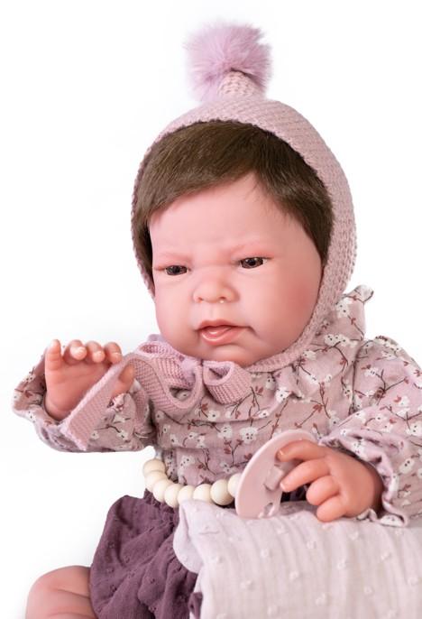 Reborn miminko - Sweet Reborn Lea na vínové dečce od Antonio Juan