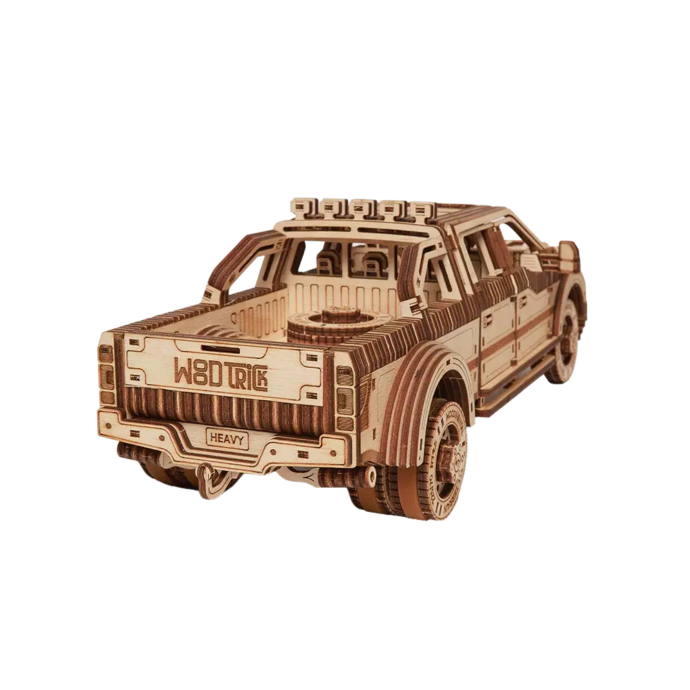Wood Trick "Nákladní pickup" - 3D dřevěné mechanické puzzle