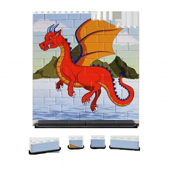 Červený drak - Vertikální XL puzzle