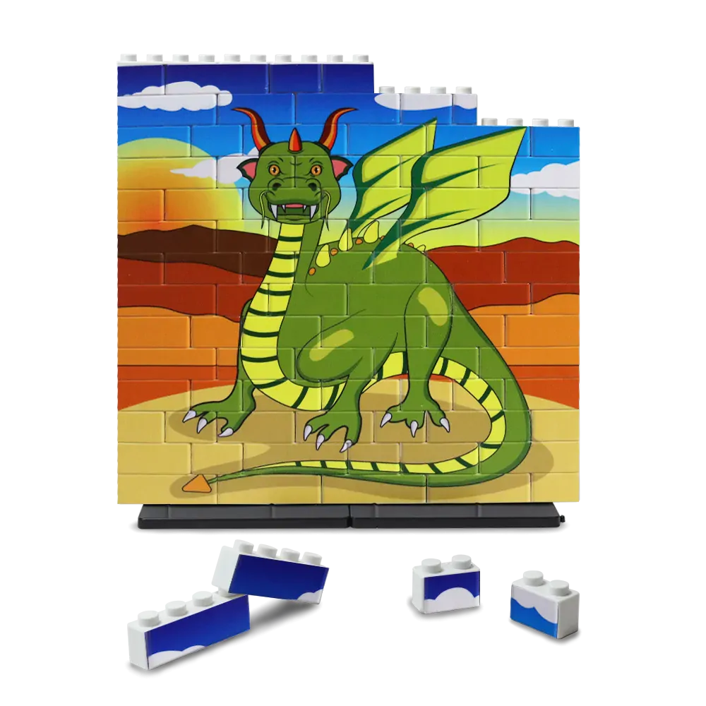 Zelený drak - Vertikální XL puzzle