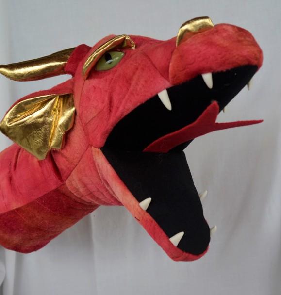 Maňásek na ruku - hlava - Červený drak