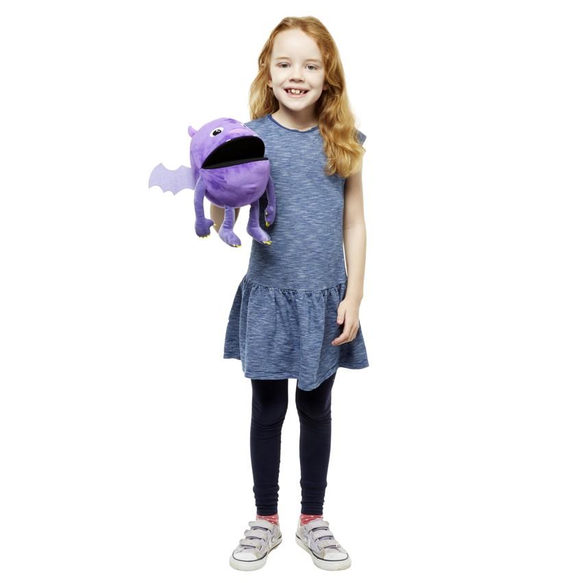 Maňásek na ruku - klapací příšerka - Purple - Pan "netopýr" Fialový