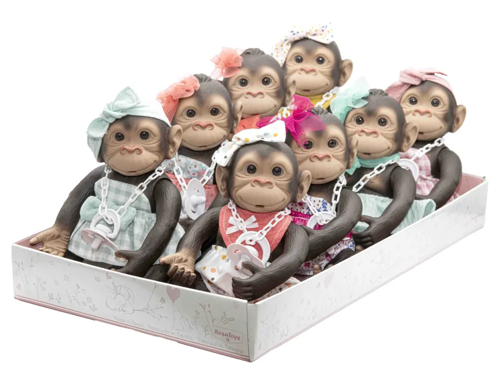 Opička se světle hnědým bryndáčkem od RosaToys