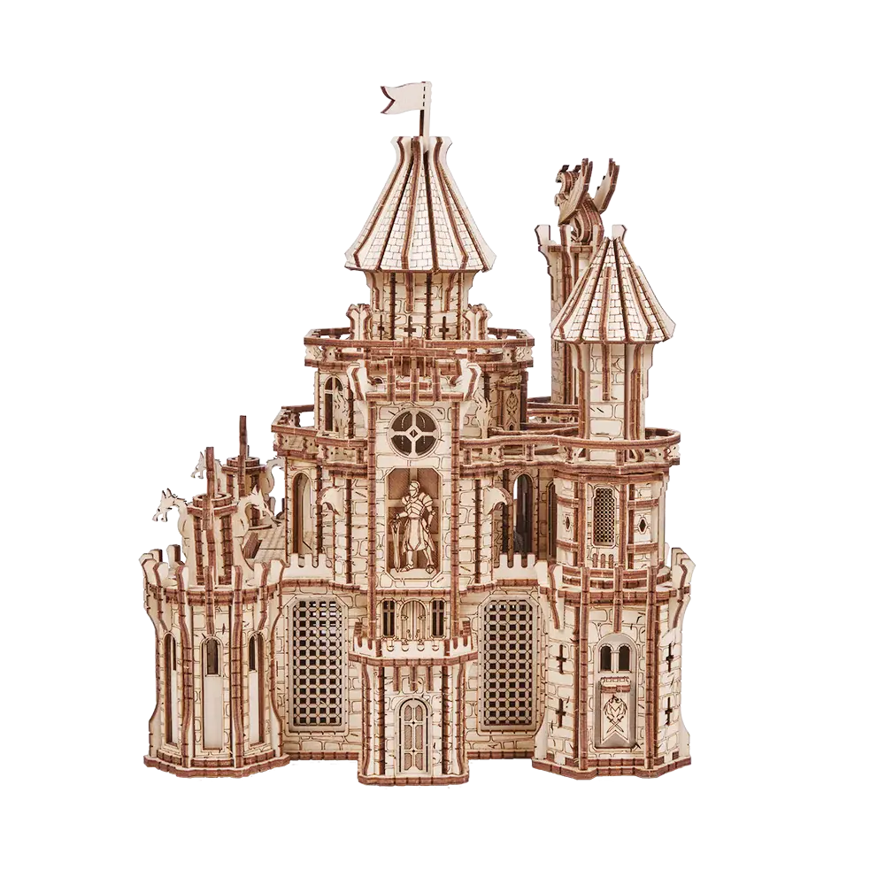 Wood Trick "Dračí hrad" - 3D dřevěné mechanické puzzle