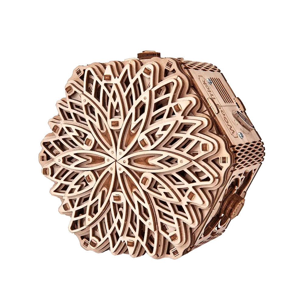 Wood Trick "Tajemná květina" - 3D dřevěné mechanické puzzle