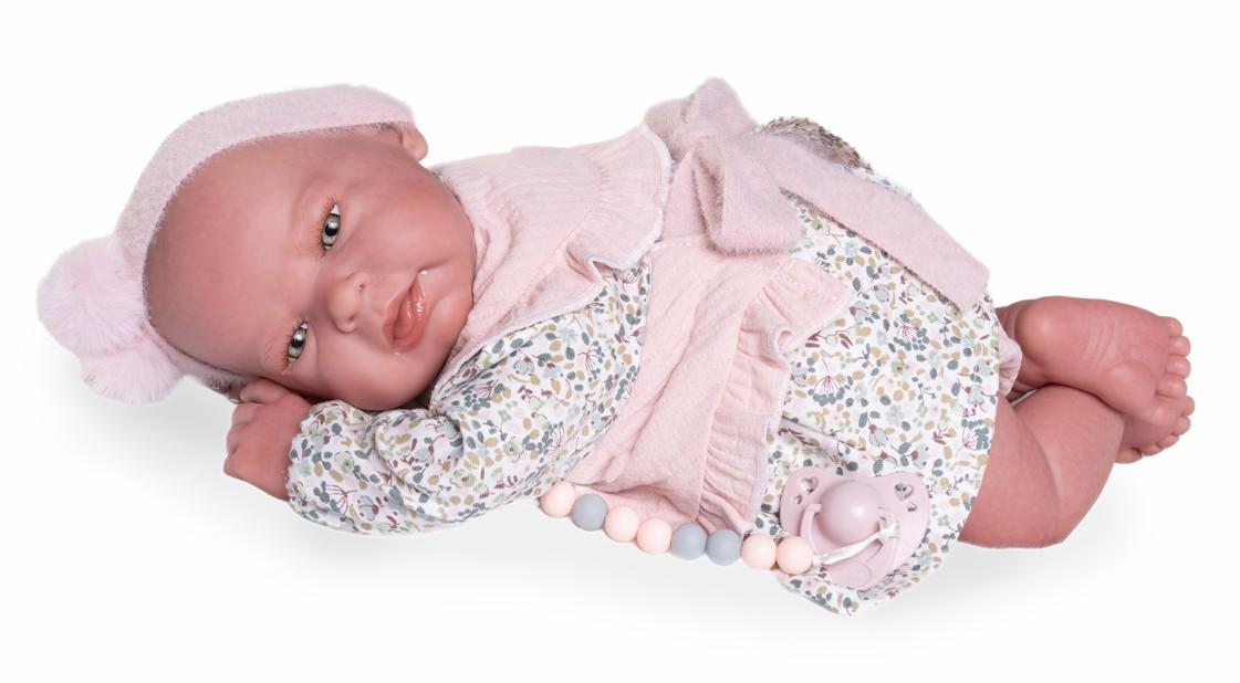 Reborn miminko - Sweet Reborn Lea s růžovým bryndáčkem od Antonio Juan ze Španělska