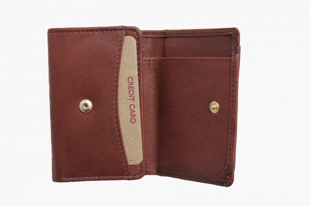 Unisex hnědá kožená mini peněženka - LAGEN