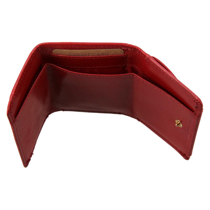 Unisex červená kožená mini peněženka - LAGEN
