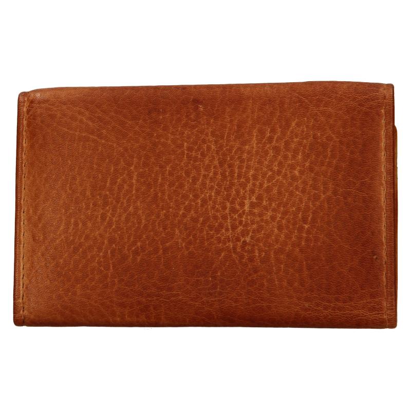 Unisex světle hnědá-karamel kožená mini peněženka - LAGEN