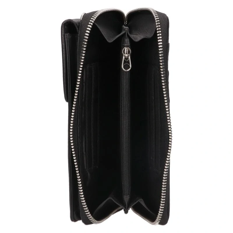 Dámská kožená crossbody kabelka/peněženka černé barvy - LAGEN