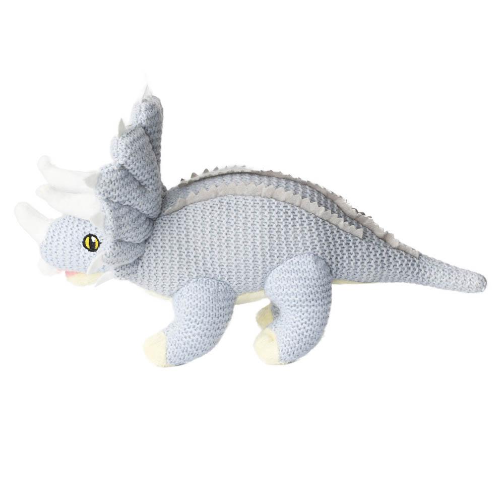 Wilberry – pletený plyšový dinosaurus – Triceratops světle modrý