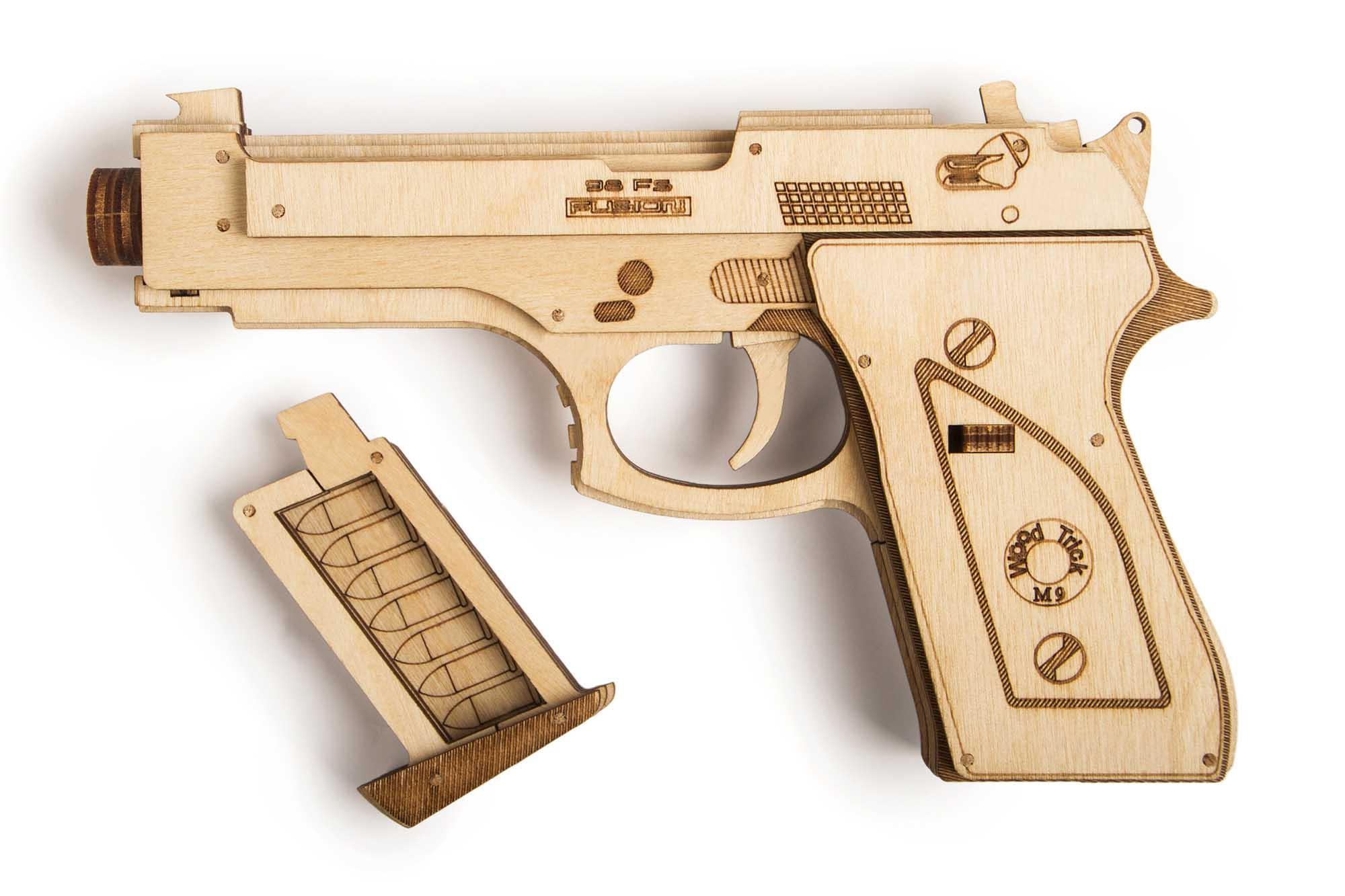 Wood Trick "Pistole M1" - 3D dřevěné mechanické puzzle