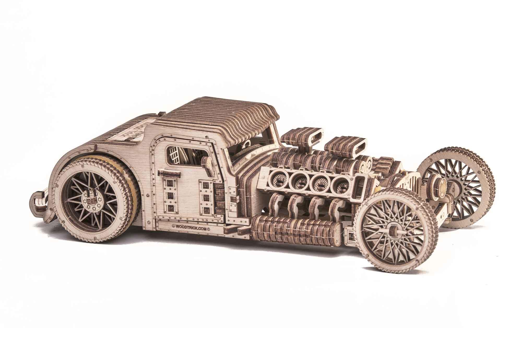 Wood Trick  "Hot Rod" - 3D dřevěné mechanické puzzle 