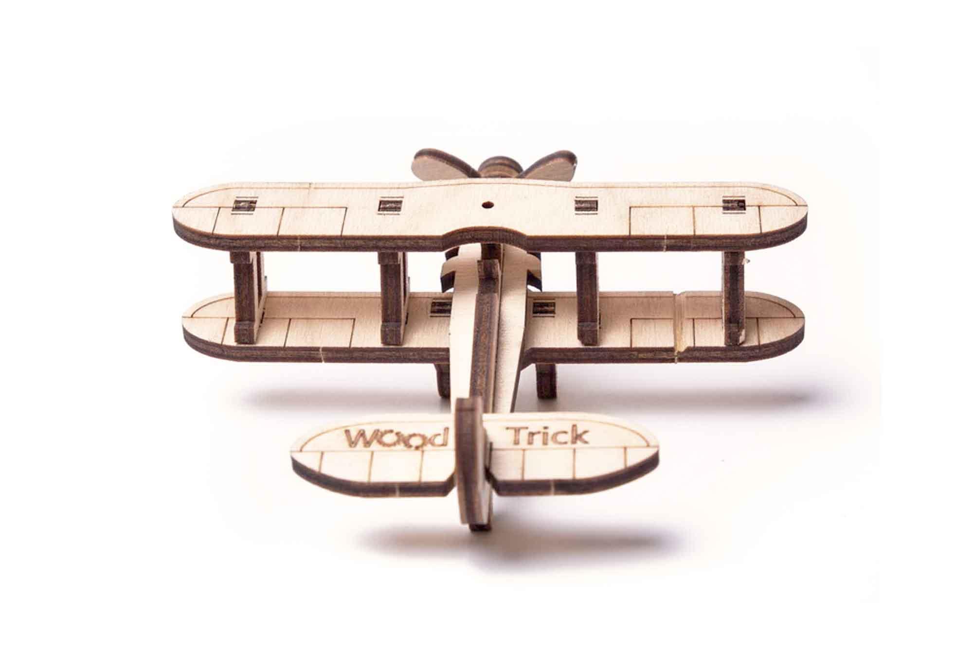 Wood Trick "Mini letadlo" - "Woodik Mini Plane" - 3D dřevěné mechanické puzzle