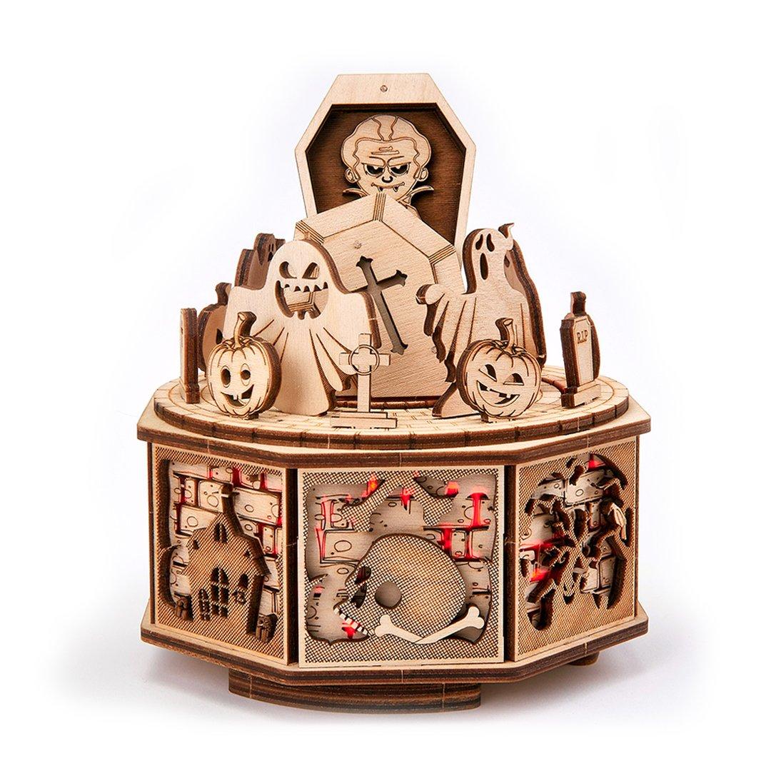 Wood Trick  "Veselý Halloween" - 3D dřevěné mechanické puzzle 
