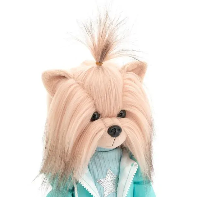 Yoyo s tělíčkem s kostřičkou v modrém kabátku - jorkšírka od firmy ORANGE TOYS