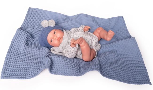 Reborn miminko - Můj malý reborn - chlapeček Tufi s modrou dečkou od Antonio Juan