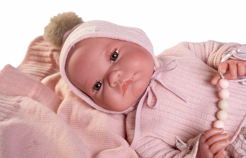 Reborn miminko - Sweet Reborn Nica na růžové dečce od firmy Antonio Juan ze Španělska