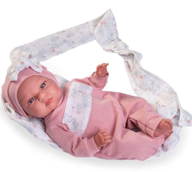 Reborn miminko - Můj malý reborn - holčička  Tufi se šátkem na nošení miminek od firmy Antonio Juan ze Španělska