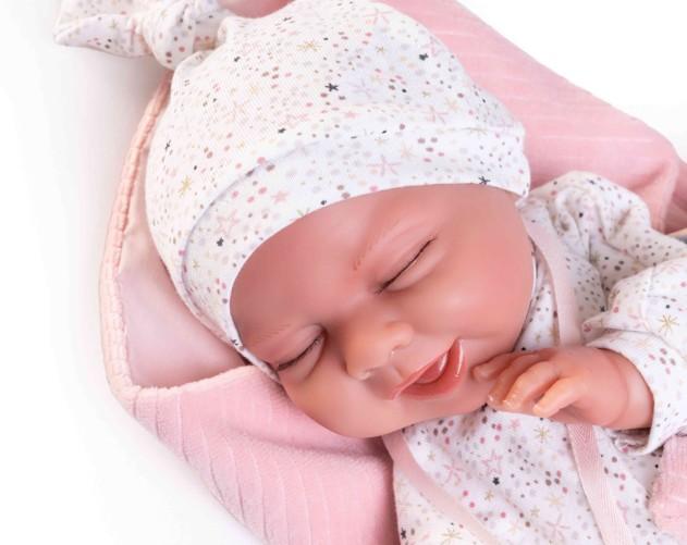 Reborn miminko - Můj malý reborn - Luna v růžovém spacím pytli od Antonio Juan