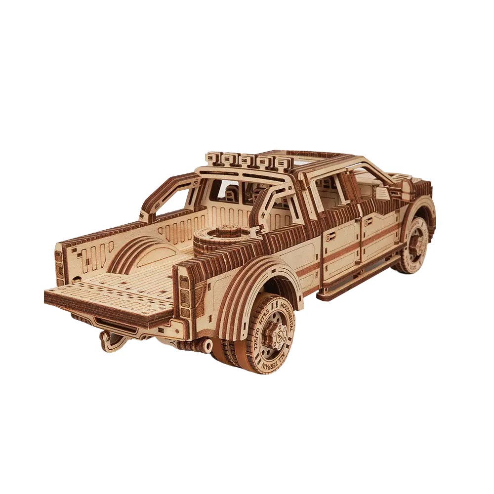 Wood Trick "Nákladní pickup" - 3D dřevěné mechanické puzzle