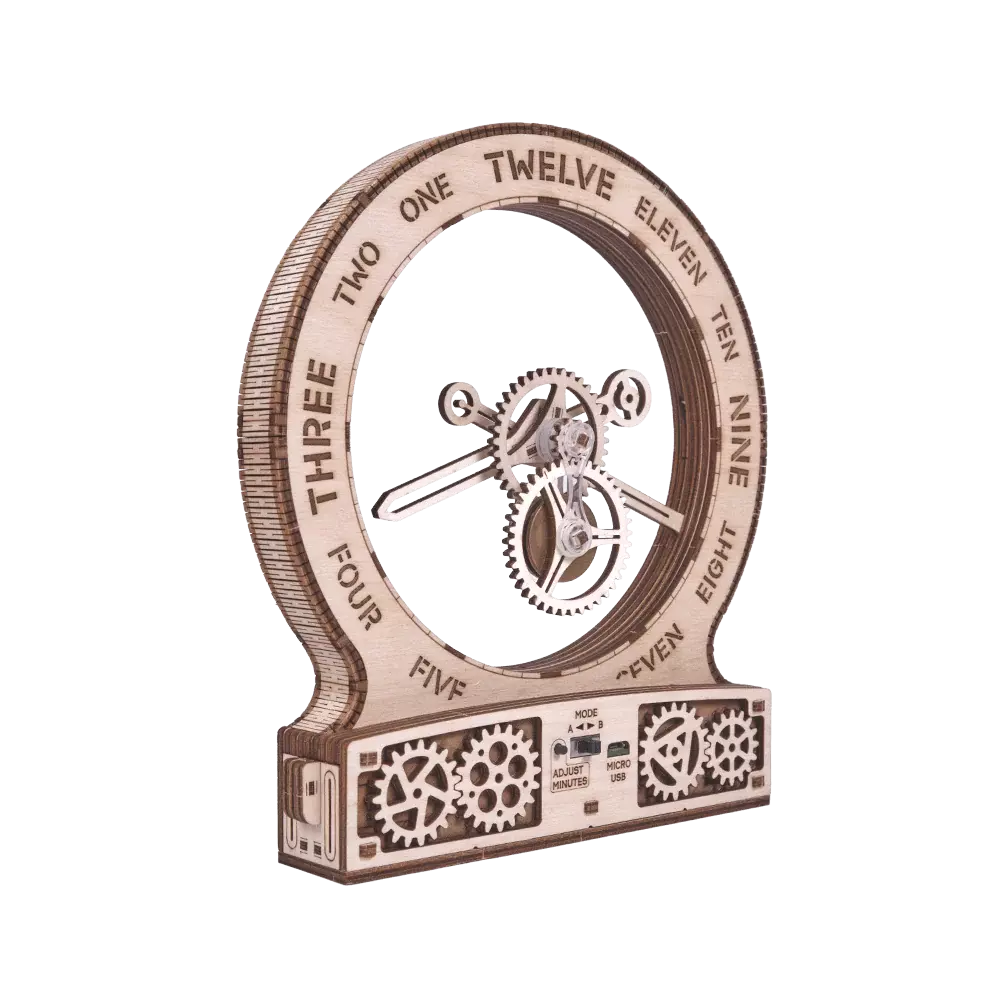 Wood Trick "Moderní kinetické hodiny" - 3D dřevěné mechanické puzzle