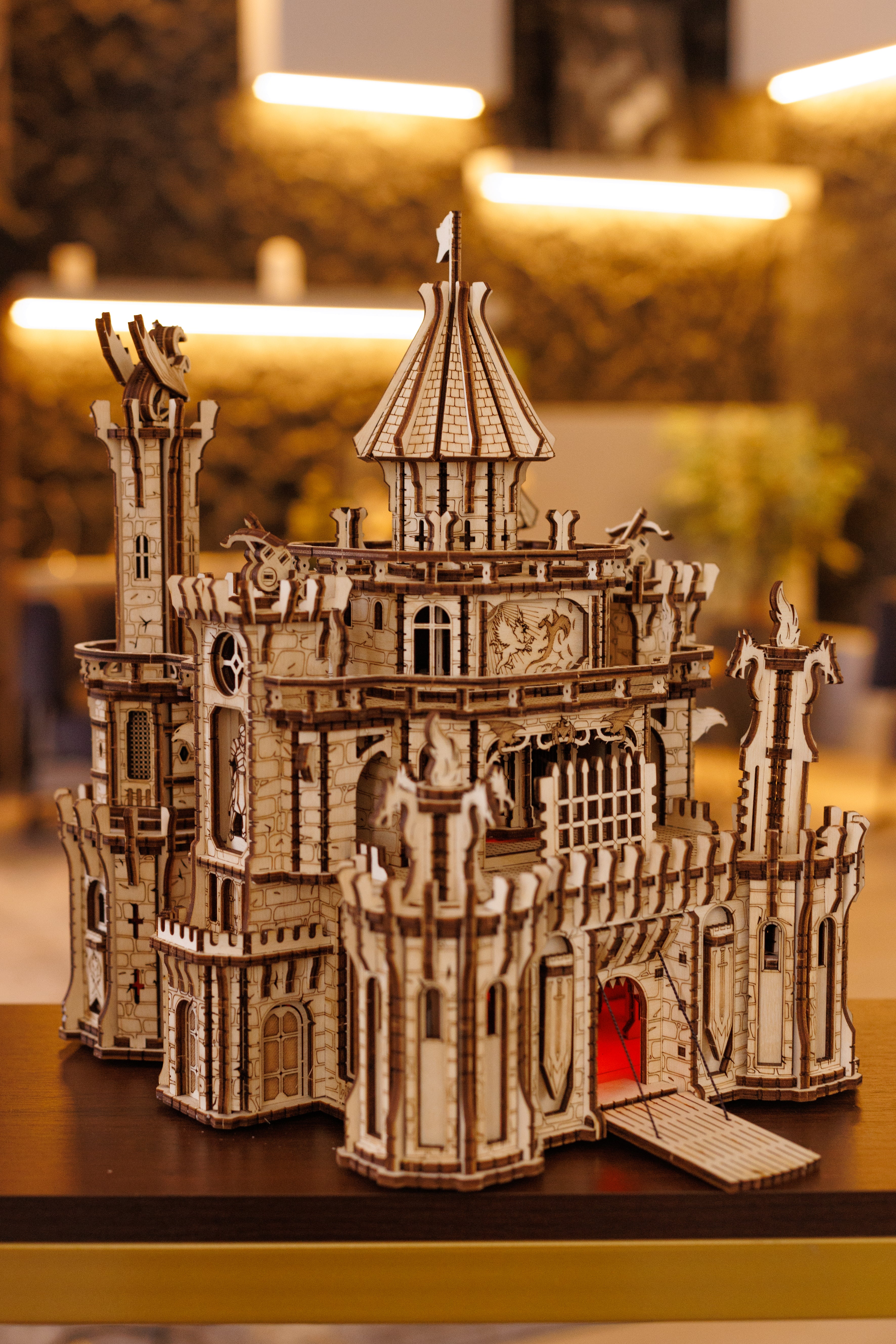 Wood Trick "Dračí hrad" - 3D dřevěné mechanické puzzle