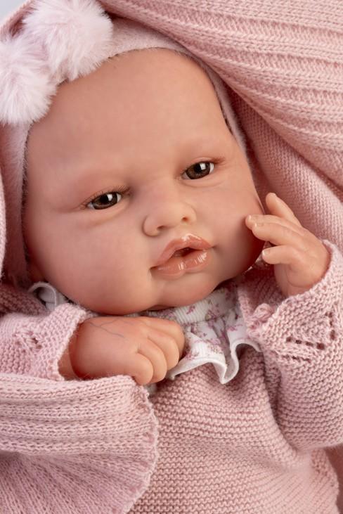 Reborn miminko holčička s růžovou dečkou od Antonio Juan