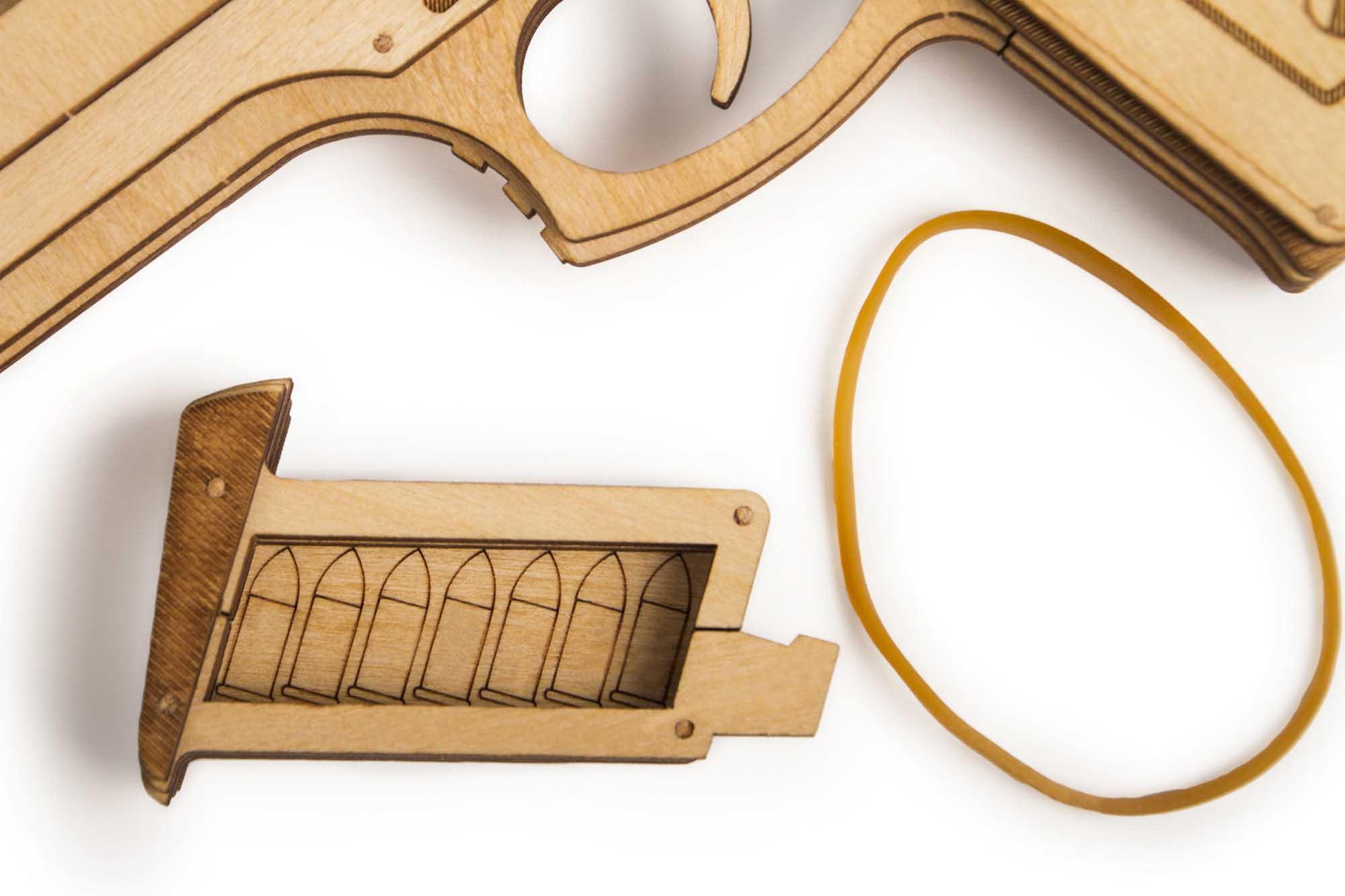 Wood Trick "Pistole M1" - 3D dřevěné mechanické puzzle