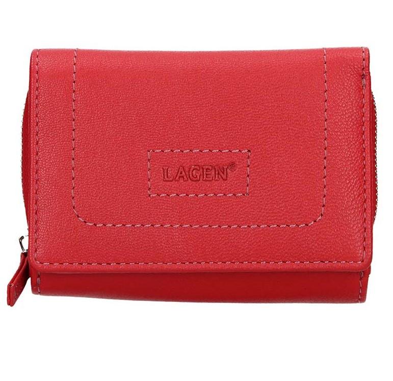 Dámská červená kožená peněženka - LAGEN