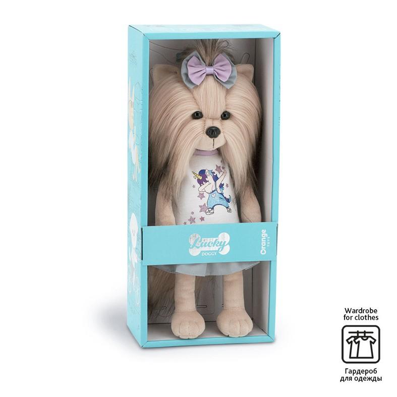 Yoyo s tělíčkem s kostřičkou v šatech s jednorožcem - jorkšírka od firmy ORANGE TOYS