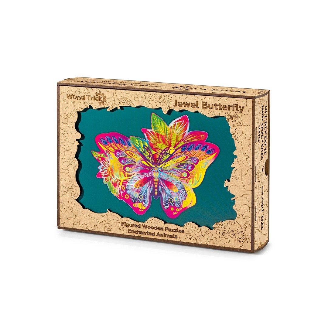 Wood Trick "Zářivý motýl" - pestrobarevné 2D puzzle